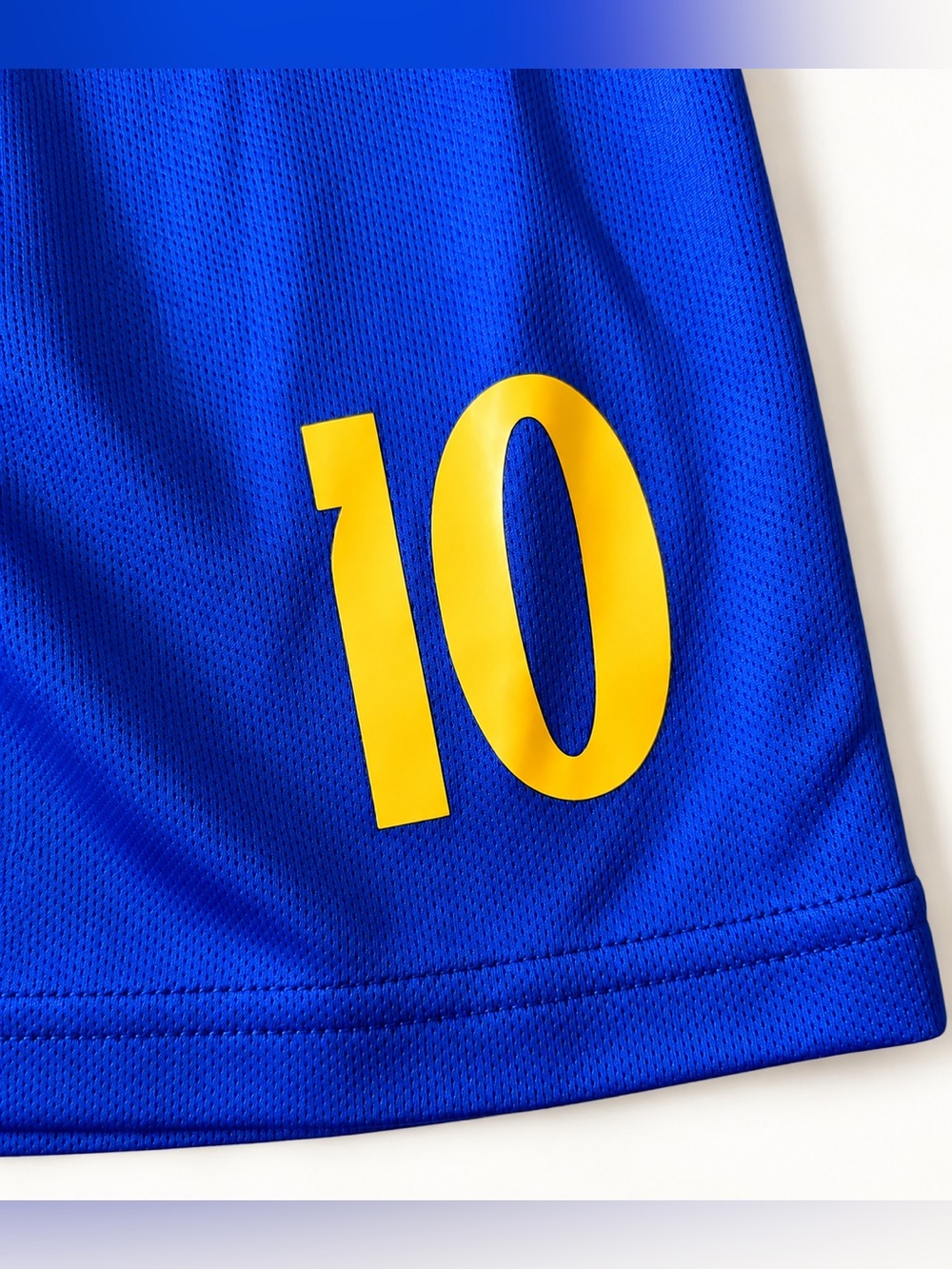 Brazil CBF Soccer Shorts #10 Blue Youth Boys Athletic Futbol - Picture 3 of 4